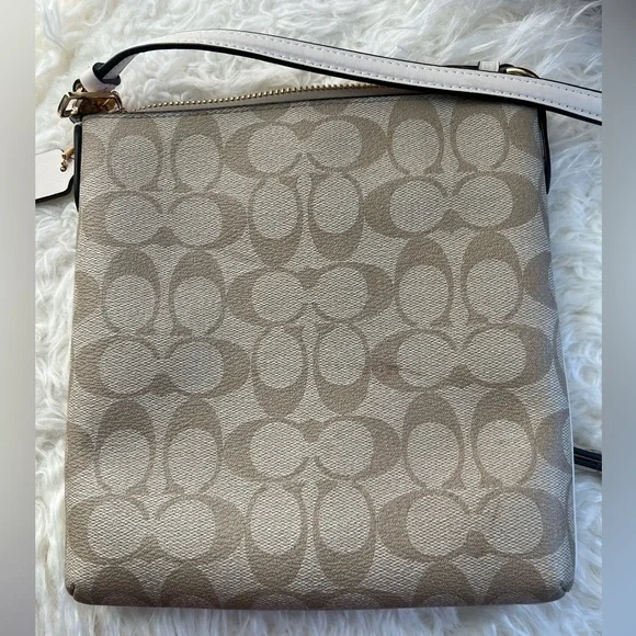 Coach Beige Signature Canvas Crossbody with Chalk Trim - Picture 8 of 12